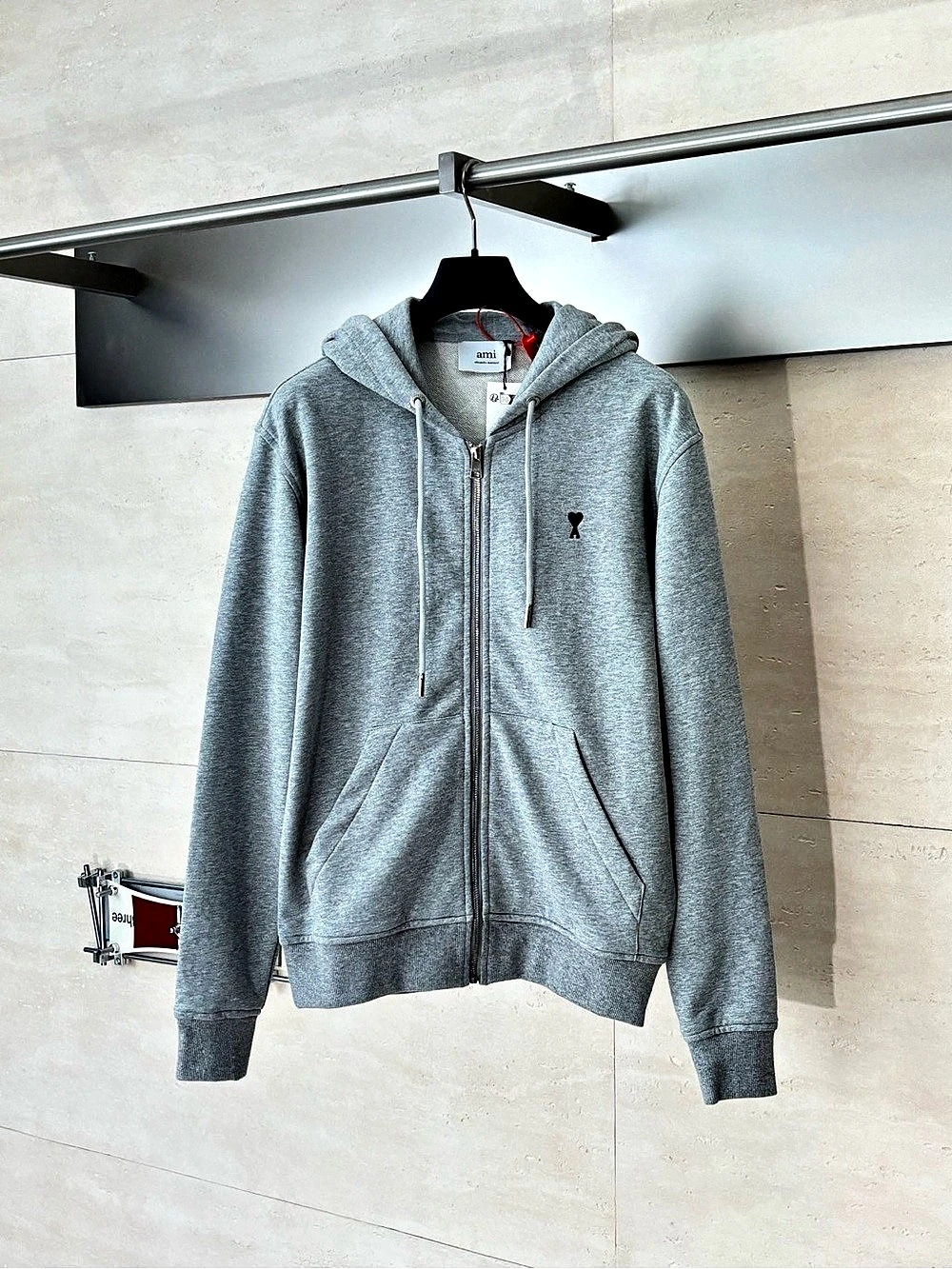 ami Gray Zip Hoodie NWT